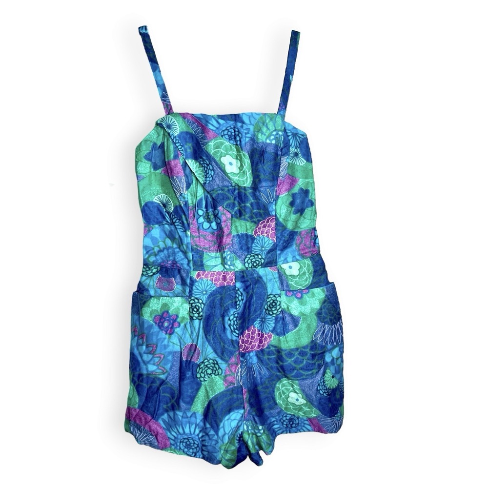 Vintage Paradise‎ Hawaii 60s Hawaiian Swimsuit Pinup Romper Corset Shorts READ